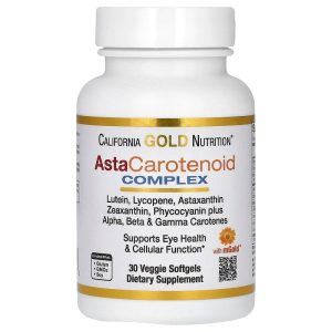Astacarotenoid Complex with Lutein, Lycopene, Astaxanthin and Vitamin A, 30 Veggie Softgels by California Gold Nutrition