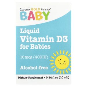 Baby Vitamin D3 Drops, 10 mcg (400 IU), 0.34 fl oz (10 ml) by California Gold Nutrition