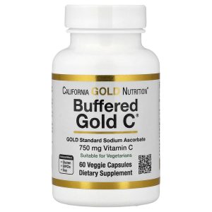 Buffered Gold C Gold Standard Sodium Ascorbate Vitamin C, 60 Veggie Capsules by California Gold Nutrition