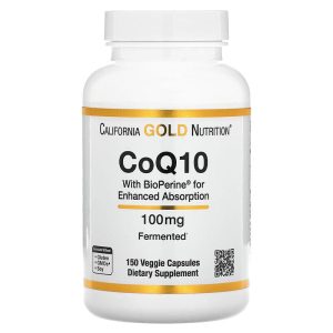 CoQ10 Ubiquinone USP with BioPerine Black Pepper Extract Enhanced Bioavailability, 100 mg, 150 Veggie Capsules by California Gold Nutrition