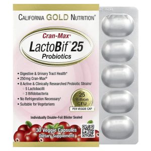 CranMax LactoBif Probiotics 25 Billion CFU, 30 Veggie Capsules by California Gold Nutrition