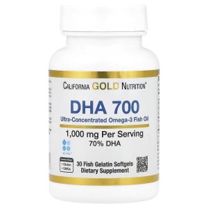 DHA 700 Fish Oil Ultra Concentrated 1,000 mg, 30 Fish Gelatin Softgels by California Gold Nutrition