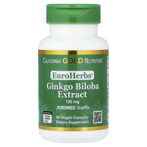 Ginkgo Biloba Extract Euromed Quality 120 mg, 60 Veggie Capsules by California Gold Nutrition EuroHerbs
