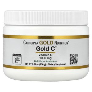 Gold C Powder Vitamin C 1,000 mg, 8.81 oz (250 g) by California Gold Nutrition