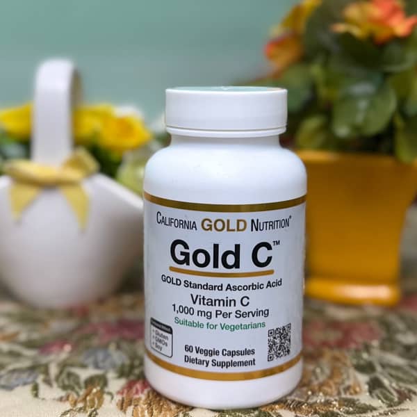 Gold C USP Grade Vitamin C, 1,000 mg, 60 Veggie Capsules by California Gold Nutrition