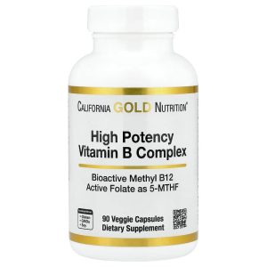 High Potency Vitamin B Complex with Methyl Folate & Methyl B12, 90 Veggie Capsules by California Gold Nutrition