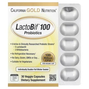 LactoBif 100 Probiotics, 100 Billion CFU, 30 Veggie Capsules by California Gold Nutrition