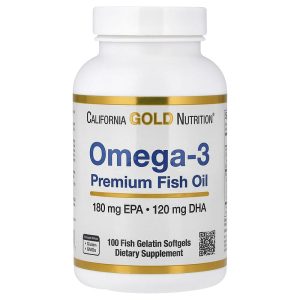 Omega-3 Premium Fish Oil, 100 Fish Gelatin Softgels, 1,100 mg per Softgel by California Gold Nutrition