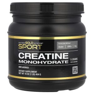 Pure Creatine Monohydrate Unflavored, 1 lb (454 g) by California Gold Nutrition Sport
