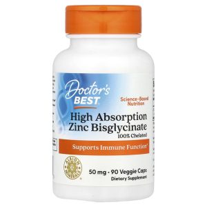 High Absorption Zinc Bisglycinate 50 mg, 90 Veggie Caps by Doctor's Best