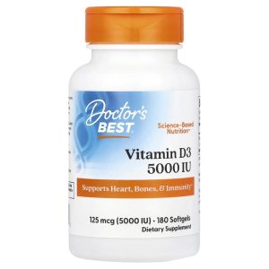 Vitamin D3 125 mcg (5,000 IU), 180 Softgels by Doctor's Best