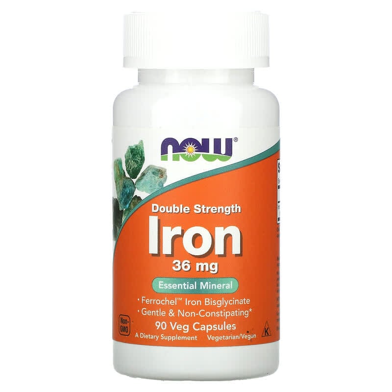 Iron 36 mg, 90 Veg Capsules by NOW Foods