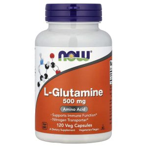 L-Glutamine 500 mg, 120 Veg Capsules by NOW Foods