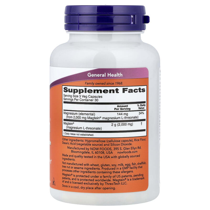 Magtein 90 Veg Capsules by NOW Foods